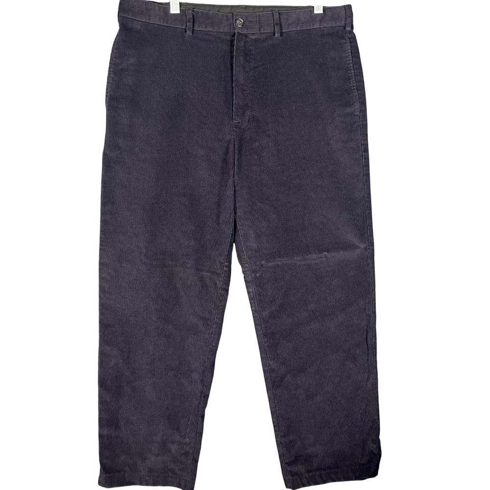 Lands' End Corduroy Plum Pants Mens 36 Traditional Fit Straight Leg Trousers‎